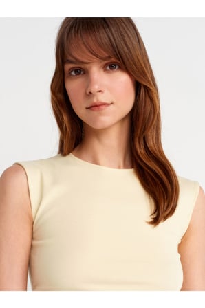 21054 Büzgülü Basic T-Shirt