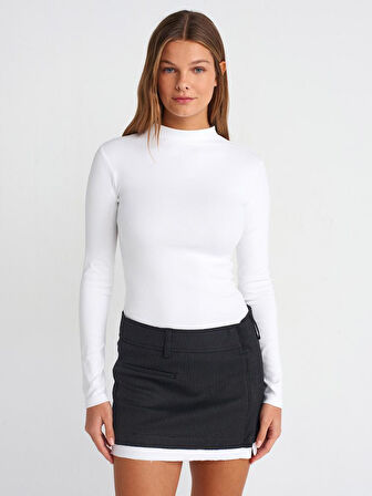 31433 DİLVİN YARIM BALIKÇI YAKA TOP