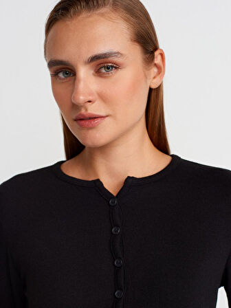 31413 DİLVİN DÜĞMELİ DETAYLI HIRKA