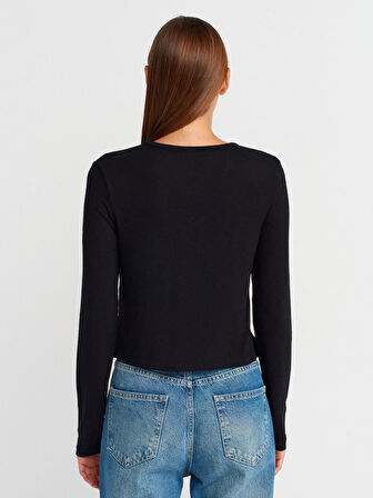 31413 DİLVİN DÜĞMELİ DETAYLI HIRKA