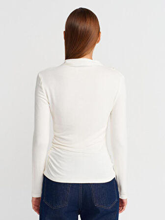 32139 DİLVİN BÜZGÜLÜ UZUN KOLLU TOP