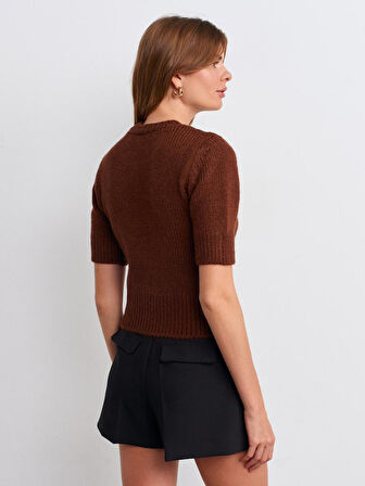 10821 DİLVİN BİSİKLET YAKA KISA KOL TRİKO KAZAK