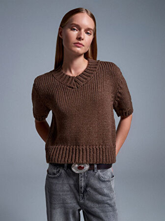 10831 DİLVİN V YAKA BASİC TRİKO KAZAK