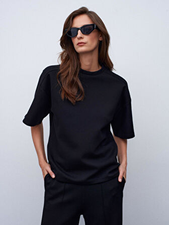 31975 DİLVİN KISA KOLLU OVERSİZE TSHIRT