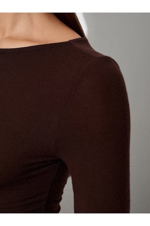 32325 Yün Karışımlı Kayık Yaka Top