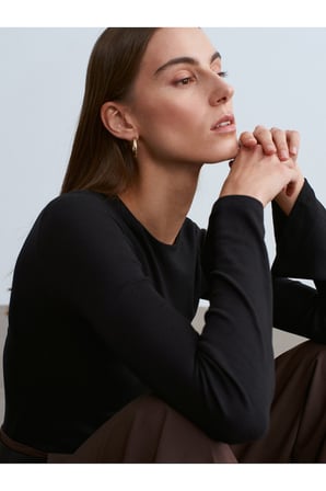 32284 Bisiklet Yaka Uzun Kollu Top