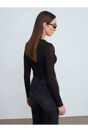Dilvin Kadın V Yaka İnce Kaşmir Karışımlı Modal Bluz-32310 