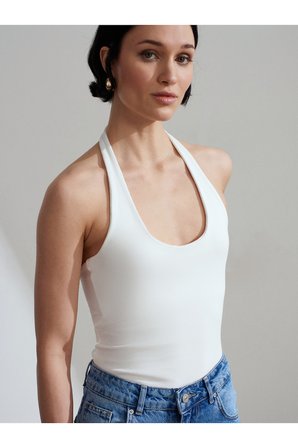 Dilvin Kadın 21052 Halter Yaka Ekru Bluz - 101A21052 