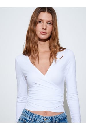 32645 Uzun Kollu Kruvaze Top