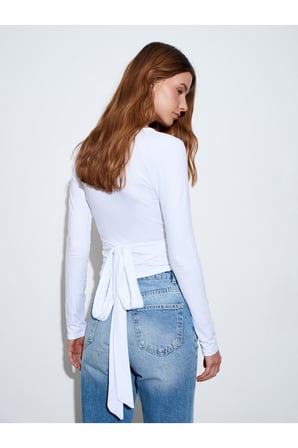 32645 Uzun Kollu Kruvaze Top