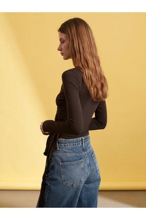 32645 Uzun Kollu Kruvaze Top