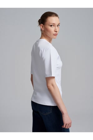 32445 Aksesuar Detaylı Basic T-Shirt