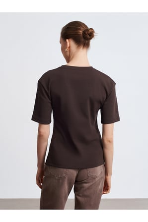 32445 Aksesuar Detaylı Basic T-Shirt