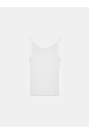 21178 Fitilli Basic Top-Beyaz
