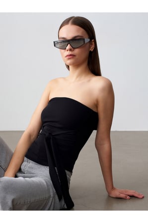 32841 Bağlamalı Bandeau Top