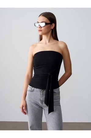 32841 Bağlamalı Bandeau Top