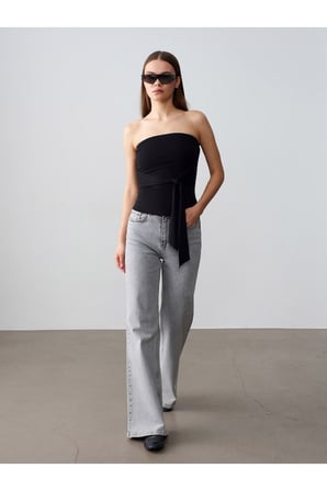 32841 Bağlamalı Bandeau Top