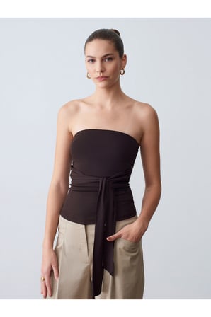 32841 Bağlamalı Bandeau Top