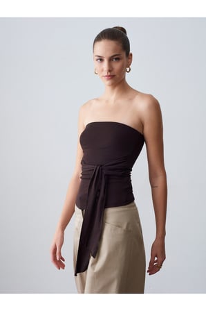 32841 Bağlamalı Bandeau Top