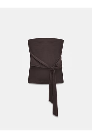 32841 Bağlamalı Bandeau Top