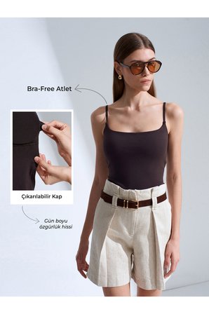 21200 Bra-Free Askılı Top-Ekru
