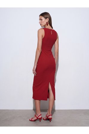 91099 Extra Slim Fit Midi Elbise