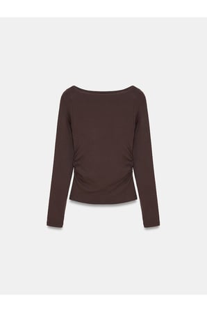 33270 Sıcak Tutan Kayık Yaka Bra-Free Top