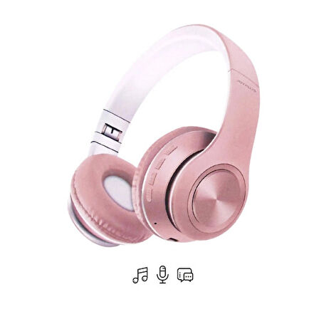 Subzero Kablosuz Kulak Üstü Bluetooth Kulaklık P68 (Pembe)