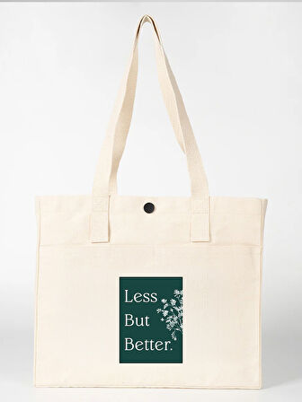 Less But Better - Ön Cepli lux Kanvas Çanta