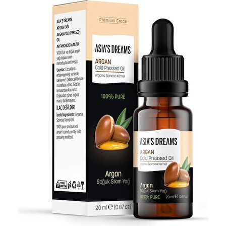 Asia's Dreams Argan Soğuk Sıkım Yağ 20 Ml