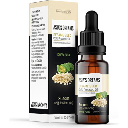 Asia's Dreams Susam Soğuk Sıkım Yağ 20 Ml