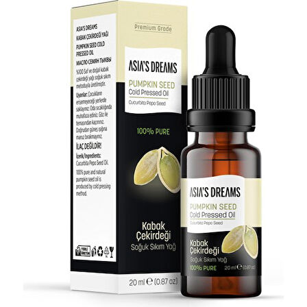 Asia's Dreams Kabak Çekirdeği Soğuk Sıkım Yağ 20 Ml