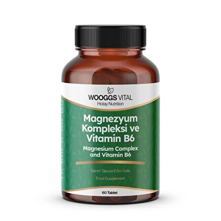 WOOGGS VİTAL MAGNEZYUM KOMPLEKSİ VE VİTAMİN B6 60 TABLET