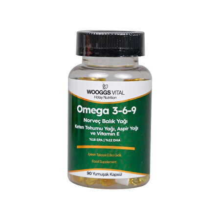 Wooggs Vıtal Omega 3,6,9 Norvec Balık Yagı Keten Tohumu Teg 90 Soft Jel