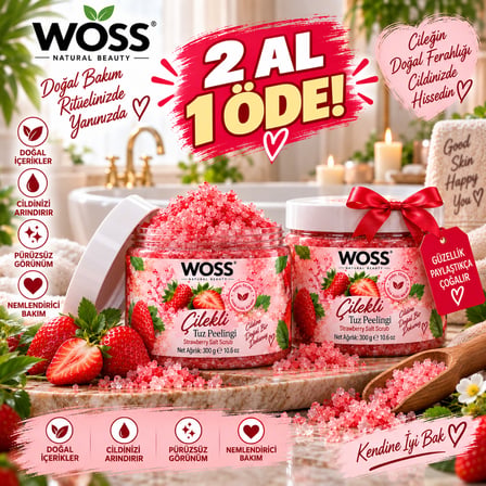 WOSS ÇİLEK ESANSLI TUZ PEELİNG 300 GR