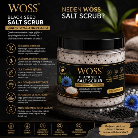 WOSS ÇÖREKOTU YAĞLI TUZ PEELİNG 300 GR