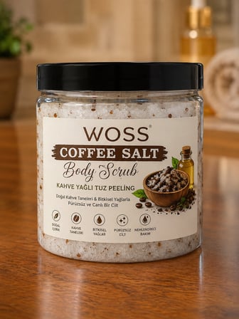 WOSS KAHVE TANELİ TUZ PEELİNG 300 GR