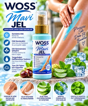 Woss Mavi Jel Bacak Bakım Jeli 100 ml Varis