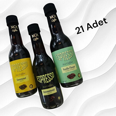 Mca Espresso Soğuk Kahve (Şekersiz,Şekerli,Vanilya) 250 ml x 21 adet