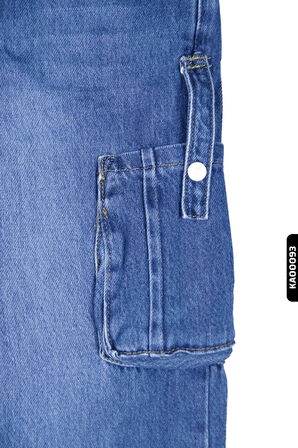 Kargo Cepli Yüsek Kemerli Belli Geniş Paçalı Kız Çocuk Pantolon 5-14 Yaş 2415