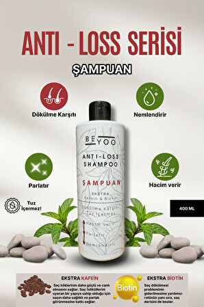 Anti-Loss Dökülme Karşıtı Saç Bakım Seti - Kafein&Biotin Şampuan + Keratin Saç Bakım Kremi 400ml