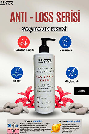 Anti-Loss Dökülme Karşıtı Saç Bakım Seti - Kafein&Biotin Şampuan + Keratin Saç Bakım Kremi 400ml