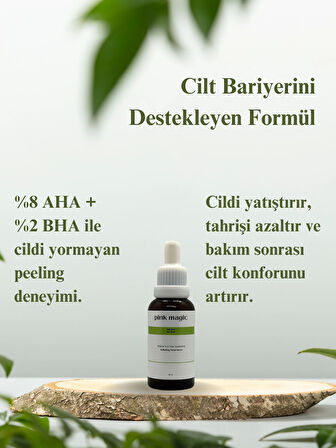 %8 AHA & %2 BHA Peeling Serum - Cilt Tonu Eşitleyici & Yenileyici & Canlandırıcı