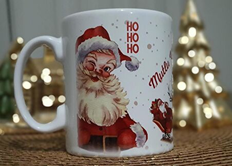 Yılbaşı Özel Noel Baba Baskılı Seramik Kupa / Mug