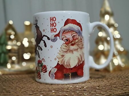 Yılbaşı Özel Noel Baba Baskılı Seramik Kupa / Mug