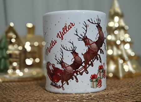 Yılbaşı Özel Noel Baba Baskılı Seramik Kupa / Mug