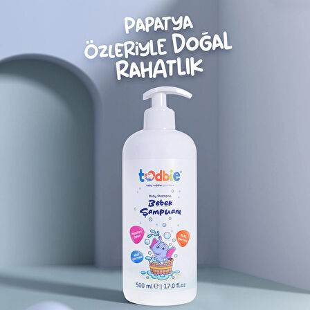 Todbie Bebek Saç & Vücut Şampuanı, Yeni Doğan, Göz Yakmayan,Boyasız,Alkolsüz,Parabensiz,Sles içermeyen şampuan 5x500 ml