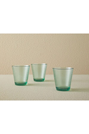 Unique Cam 3'lü Meşrubat Bardağı 250 Ml Yeşil