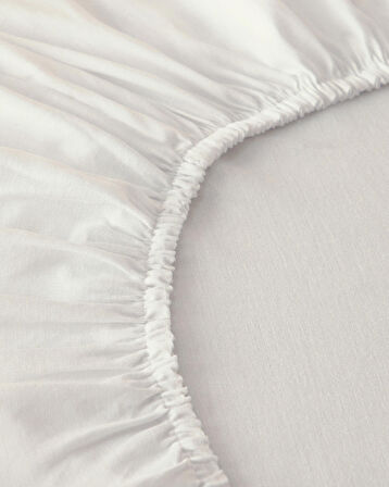 English Home Novella Premium Soft Cotton Çift Kişilik Lastikli Çarşaf Beyaz