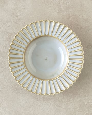 English Home Fiore New Bone China Çukur Yemek Tabağı 22 cm Gri
